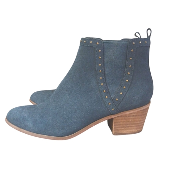 Skechers Blue Suede Ankle Boots Women's Block Heel Booties Size 7.5 - Picture 5 of 12